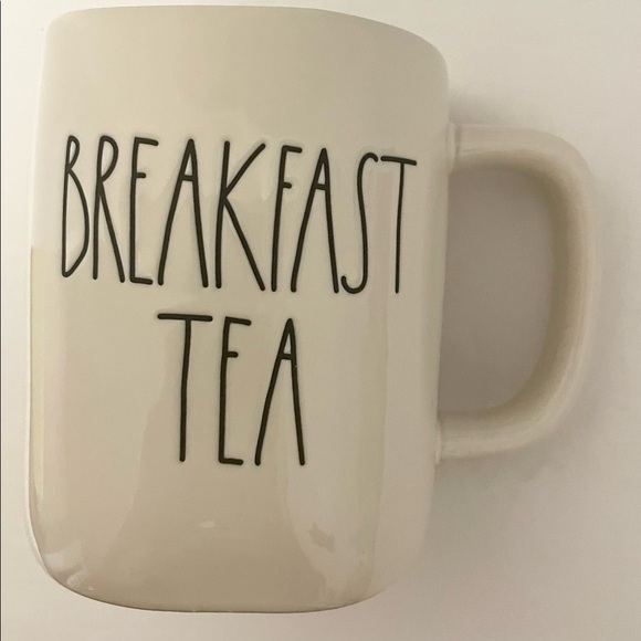 Rae Dunn BREAKFAST TEA Coffee Mug White Black LL by Magenta Farmhouse Pottery - Picture 7 of 12